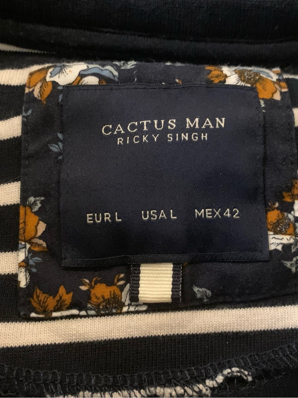 Cactus Man Black & White Striped Long-Sleeve Tee - Picture 3 of 3